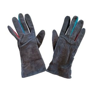 Renee's NYC Accessories Gray Leather Gloves Size Medium